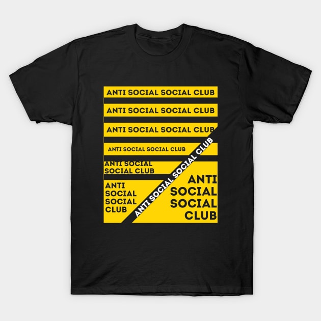 anti social social club yellow T-Shirt by Dexter